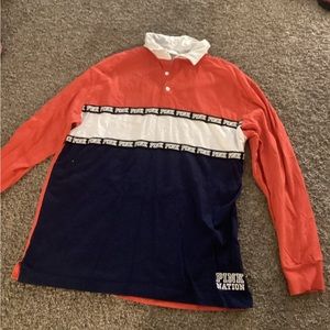 Pink button up shirt